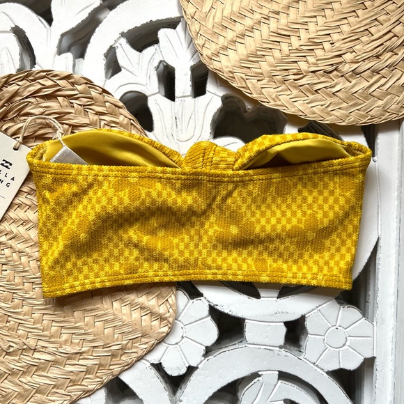 🔥🔥 BILLABONG - Salty Blonde Made Ya Look Knot Bandeau Bikini Top - Picture 3 of 16